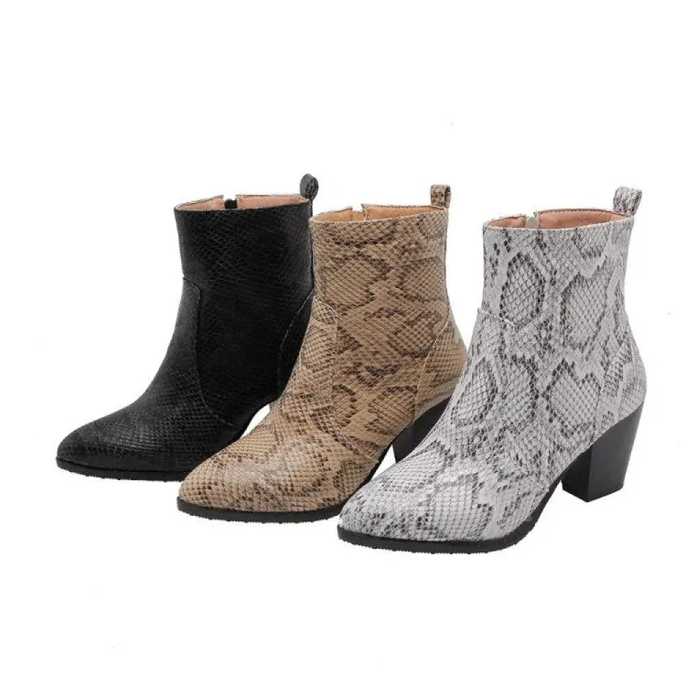 Snake Skin Ankle Boots