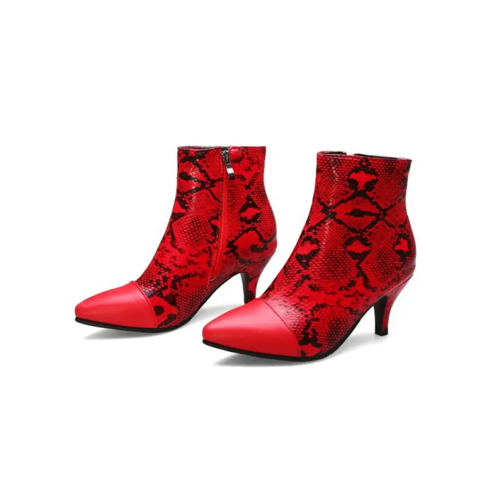 Snake Skin Booties Red Snakes Store™