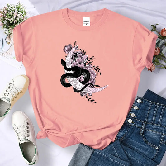 Snake T-shirt Womens Pink Snakes Store™