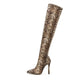 Snakeskin Thigh High Boots Brown Genuine Leather Snakes Store™