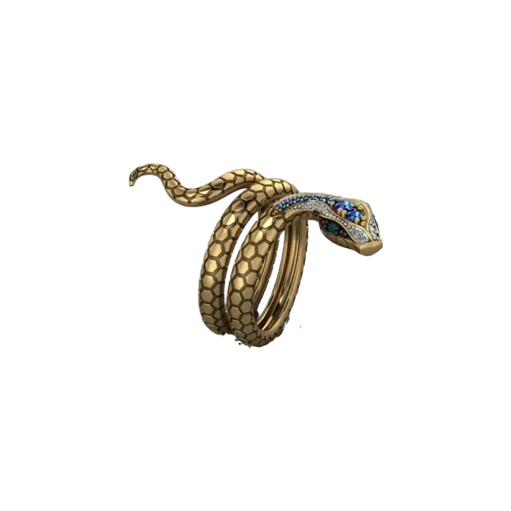 Victorian Snake Ring Resizable Gold Snakes Store™
