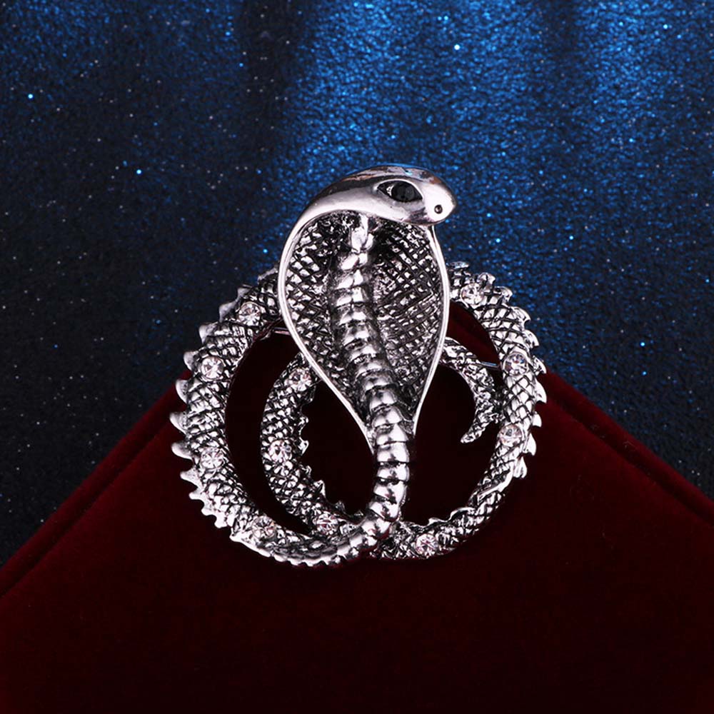 Silver Cobra Brooch Silver Fits for all Alloy Snakes Store™